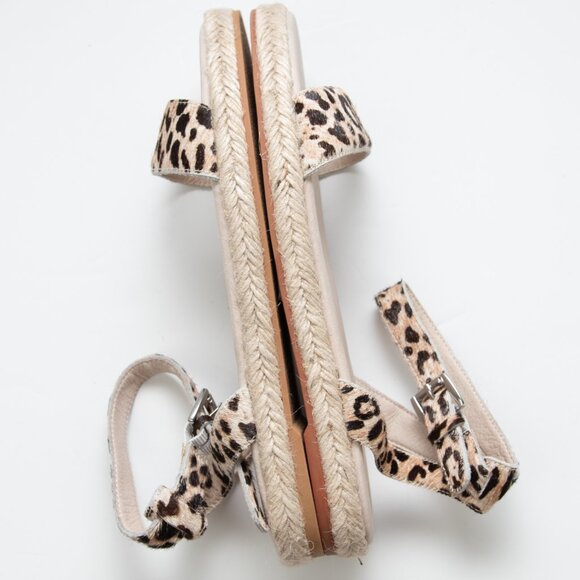 J/Slides Rosie Sandals Calf Hair Espadrille Leopard Print Tan Brown Size 8 NWOT - Picture 3 of 10